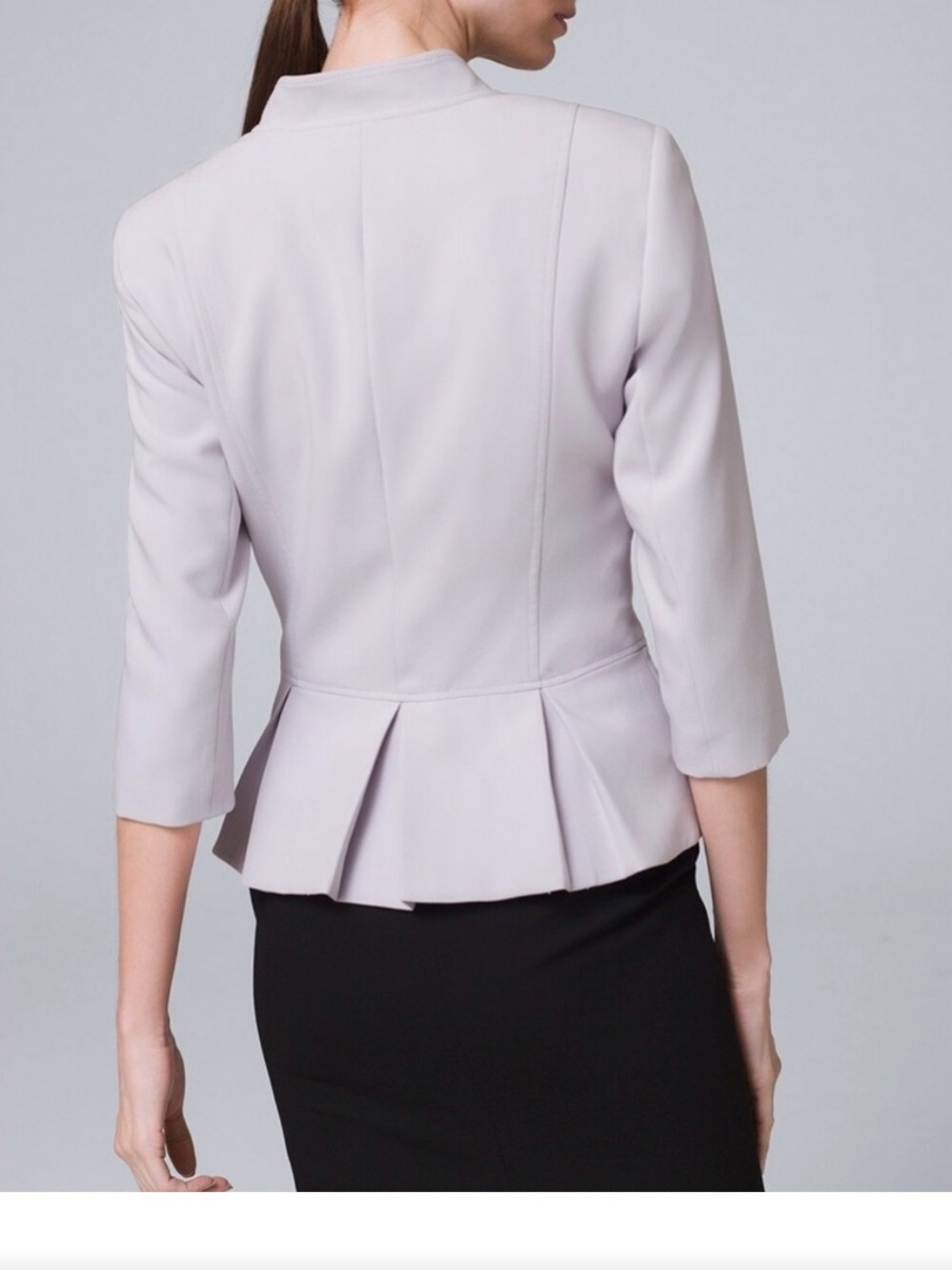 Structured Peplum Blazer in Pale Lavender